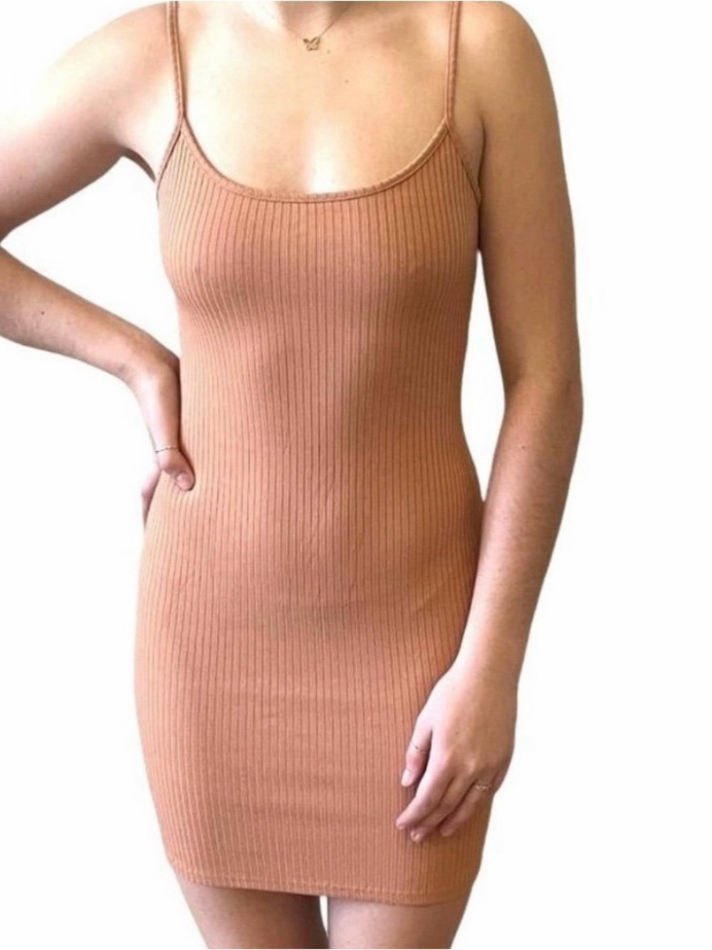 Urban outfitters ribbed mini dress in sable size medium brand new condition